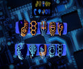 The Grid glow-in-the-dark futuristic circuit press-on nails in orange and cyan by Musessence